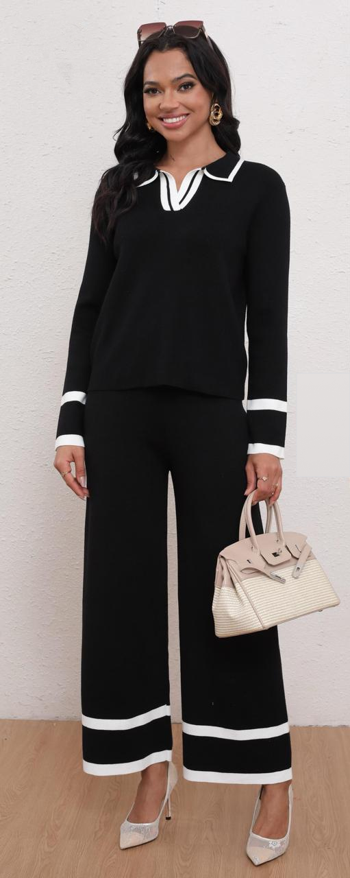 Conjunto DT3095 Pantalón y Suéter Crochet