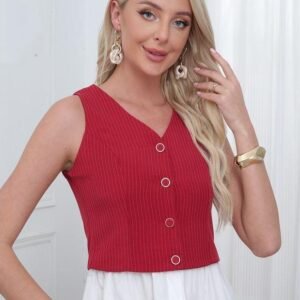 Blusa DS1025 Chaleco con Botones: imagen 2