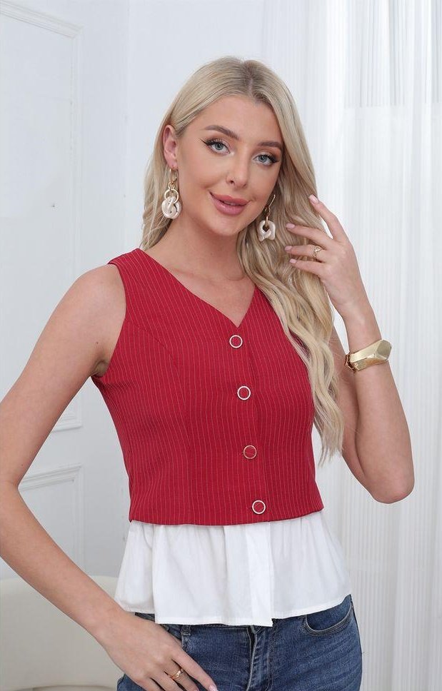 Blusa DS1025 Chaleco con Botones: imagen 2