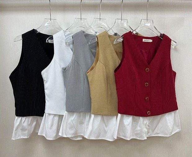 Blusa DS1025 Chaleco con Botones: imagen 3